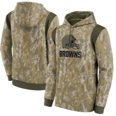 Men's Nike Cleveland Browns 2021 Salute To Service Therma Performance Pullover Hoodie - Camo