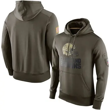 Men's Nike Cleveland Browns Salute To Service KO Performance Hoodie - Olive