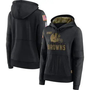 men's cleveland browns nike olive salute to service sideline therma pullover hoodie