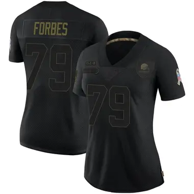 Women's Nike Cleveland Browns Drew Forbes 2020 Salute To Service Jersey - Black Limited