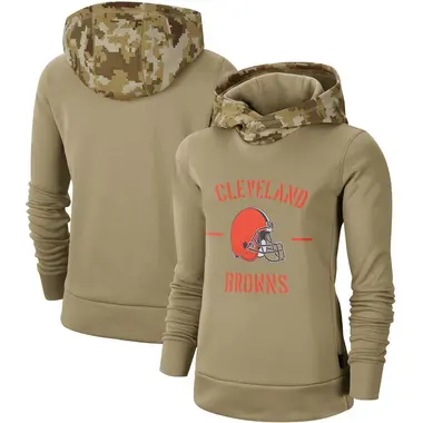 men's cleveland browns nike olive salute to service sideline therma pullover hoodie