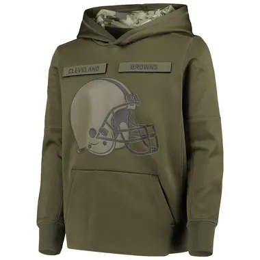 Youth Nike Cleveland Browns 2018 Salute to Service Pullover Performance Hoodie - Green