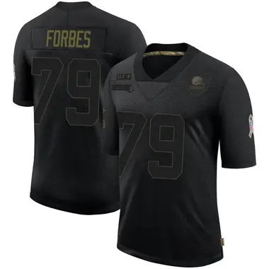 Youth Nike Cleveland Browns Drew Forbes 2020 Salute To Service Jersey - Black Limited
